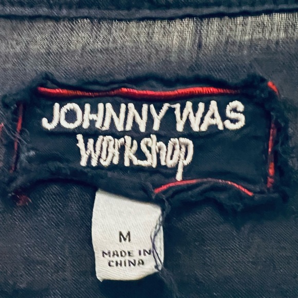 JOHNNY WAS Navy Floral Embroidered Tunic Top size M - Picture 4 of 5